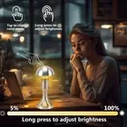 HG (Silver)Metal Mushroom Table Lamp Iron 3 Color LED 1800mAh Type C Touch