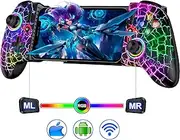 Handy Controller für iPhone, Smartphone Controller für Android mit Schalten ohne Totzone Hall Effect Joystick Controller für Handy Bluetooth Controller Handy für Xbox Cloud/Call of Duty/Roblox,Textur