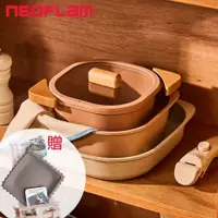 在飛比找PChome24h購物優惠-【NEOFLAM】FIKA 陶瓷塗層鍋具七件組 可拆式把手(