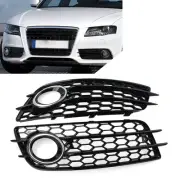 2x Honeycomb Mesh Front Bumper Fog Light Grille Cover Fit Audi A4 B8 S4 2008-12