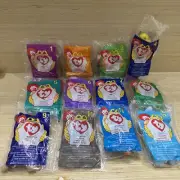 Vintage 1998 McDonalds Ty Teenie Beanies Plush Complete Set of 12 - Sealed, Rare