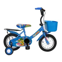 在飛比找Yahoo奇摩購物中心優惠-【Adagio】12吋大頭妹打氣胎童車附置物籃-藍色~台灣製