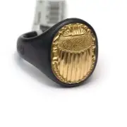 New DAVID YURMAN Mens 20.5mm PETRVS Scarab Ring 18K Gold Black Titanium Size 9.5