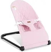 Lfhiwhd Baby Bouncer,Baby Bouncer Seat,Portable Infant Bouncer with 3-Point Safety Harness,Ergonomic Bouncy Seat, Newborns Bouncer for Babies 0-6 Months up to 20lbs,ASTM-Certified(Pink)