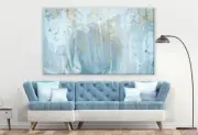 Blue Gold Abstract Wall Canvas Home Decor Australian Made Quality Choose Ur Size