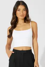 White Bralette Round Neck Seamless - Size XL, Women's Bralette