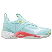 Mizuno - Womens Wave Momentum 2 NB Netball Shoes (Clear Water/White/Cayenne)