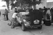 Bjorn Waldegard and Fergus Sager Fiat 124 spider Abarth 1973 Old Photo 1