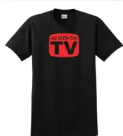 As Seen On Tv Red Logo Tee Shirt Retro 90s euro jdm Funny Black T-Shirt