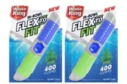 2x White King 50g In - Bowl Flex O Fit Toilet Cage Pine Cleaning Agent