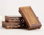 Natural Wenge Wood Fishbowl Stand Bonsai Flower Hard Wooden Display Rack Decor