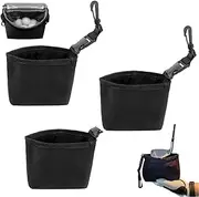 Golf Club and Golfs Ball Cleaning Bag with Waterproof Liner,Machine Washable and Portable, Microfiber Interior, Detachable Clip, Dry Exterior Design,3pcs-Black
