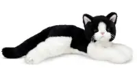 在飛比找Yahoo!奇摩拍賣優惠-3633A 歐洲進口 賓士貓毛絨玩偶 黑白色小貓咪玩偶娃娃超