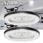 2 Pack 200W UFO Led High Bay Light Commercial Industrial Warehouse Shop Lights