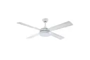 Ceiling Overhead Fan with Light Remote Control Cooling Electric Air Ventilation Quiet Modern Indoor LED White 5 Speed 4 Plywood Blades Timer 132cm