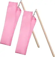 2pcs Gymnastics Sticks Dance Ribbon Stick Kids Dancing Kids Wand Dance Ribbon Streamer Dancing Gymnastics Ribbon Rhythmic Ribbons Child Gymnastics Rope Aldult Bamboo