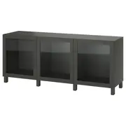 BESTÅ storage combination with doors, dark grey/Sindvik/Stubbarp dark grey, 180x42x74 cm