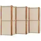 6-Panel Room Divider Privacy Screen Partition Stand Taupe 420x180cm