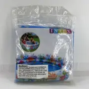 Intex 3-Ring Pool Fish Pattern 1.32m x 28cm Round Kids Inflatable Pool New