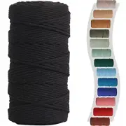 Macrame Cord 3mm 220yards (200 Meters) Macrame Supplies 3mmx220Yards Black