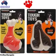 Dog Tasty Tough Toy Delicious Chicken/Beef Takeaway Leg Rosewood Small Large