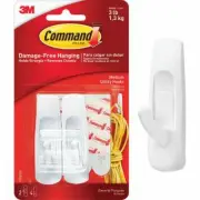 (36-2pk)-3M Command Medium Utility Adhesive Hook. Model: 17001ES-2PK