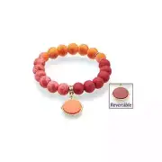 NEW JILZARAH Handmade Clay Beads SAVANNAH RED COLOR BLOCK CHARM Bracelet