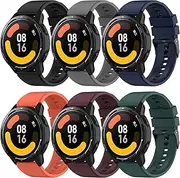 [SenMore] Pack of 6 Straps for Xiaomi Watch S1 Active Bracelet Xiaomi Watch S1 Replacement Strap Silicone Sports Bracelets Compatible with MI Watch Color2 / MI Watch Sport/MI Watch Colour Bracelet