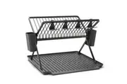 Sink Side Foldable Dish Drying Rack (Dark Grey) - 51x42x33cm