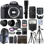 Canon EOS 850D / T8i DSLR Camera + 5 Lens Kit: 18-55mm + 75-300mm + 500mm & More