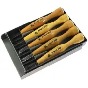 Mikisyo 5pcs Power Grip Wood Carving Tool Kit U V Gouge Chisel Set Left Handed