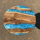 24" Round Epoxy Coffee Table/ Corner Table Resin Furniture Home Decor