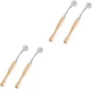 Anneome 2sets Steel Toothed Cloth Wheel Cross-Stitch Scanning Line Tool Round Delimit Scribe Wheel Pressure for Tailor Sewing 2pcs*2