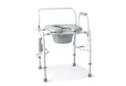 Medline Drop Arm Commode, Swing Arm Rest for Easy Transfer, Padded Seat, Contain