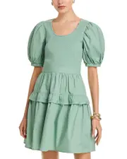 Single Thread Puffed Sleeve Dress