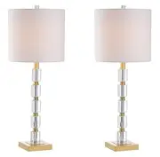 JYL5001A-SET2 Claire 28.5" Crystal Table Lamp Clear/Brass (Set of 2)