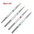 4pcs/set Double side Carbide Electric Drills Milling Cutter Burr Nail Files Bits