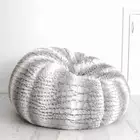 New Ivory & Deene Fur Beanbag Cover Soft Silver Grey Husky Bean Bag Lounge Chair