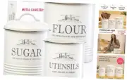 Canisters for Kitchen Counter, Set of 3 - Airtight Sugar and Flour Containers