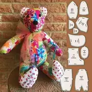 30 PCS Memory Bear Template Ruler Set, Memory Bear Sewing Patterns Template Acrylic Template Quilting Cutting Set for Sewing Bear Pattern Template Home Sewing Art Craft