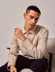 Hawes & Curtis Beige Mercerised Cotton Polo Shirt | Long Sleeve Size: XXL