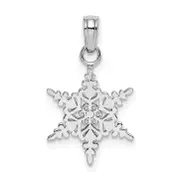 14K White Gold Small Snowflake Pendant