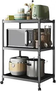 Storage Shelf New Kitchen Storage Rack, Microwave Oven, Electric Rice Cooker, Air Fryer Rack, Movable and Adjustable Storage Rack Storage Shelf Rack (Color : A, Size : 60cm)