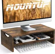 2-Tier Monitor Stand, Wood Computer Stand Riser, Desktop Stand Laptop Desk Riser