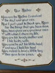 Cross Stitch Completed UNFRAMED Buy Today Get Before Christmas! Ready To Frame!