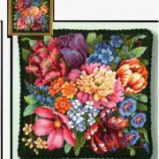 Floral Splendor Needlepoint Kit - 14'' x 14'' Red - Create Your Own Stunning Flo