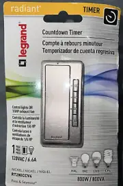 Legrand radiant Digital Light Switch Countdown Timer Rocker Nickel Color