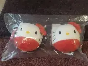 Hallmark Fluffballs Sanrio Hello Kitty Plush Ornaments New and Sealed. Bag of 2