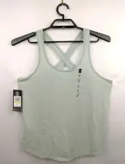 Under Armour Tank Top Women's M Mint Green Loose Heatgear Cotton Crossback