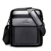 Business High Quality Casual Men Bag Vertical Business Leather Shoulder Bag fashion Man Crossbody Messenger bag (Black)